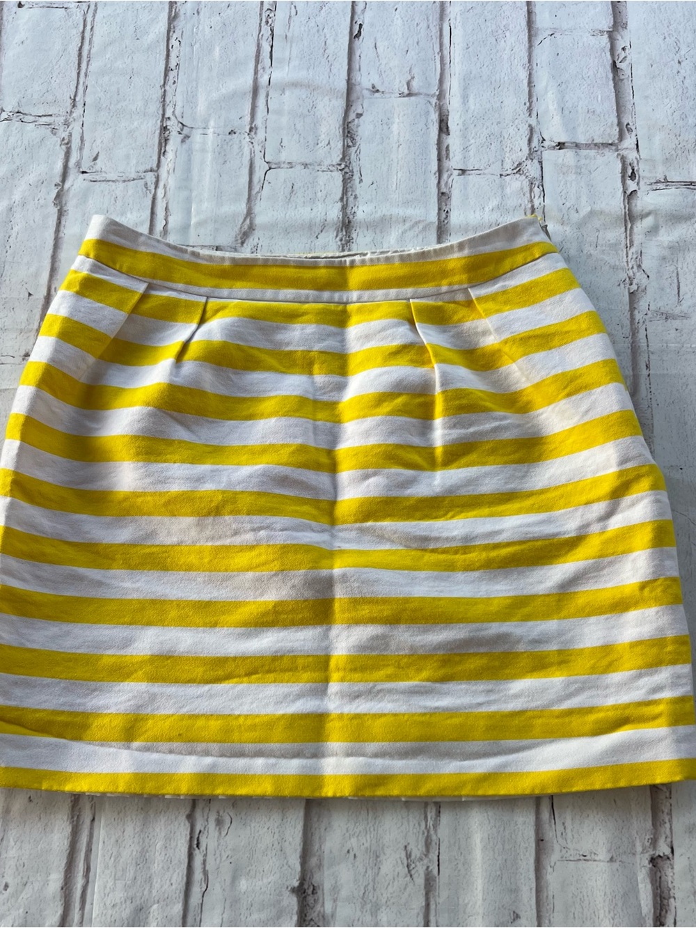 kate spade Yellow and White Striped Mini Skirt